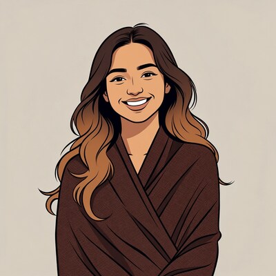 Smiling Asian woman illustration