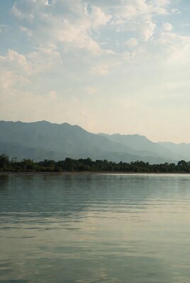 Lake with mountains and trees