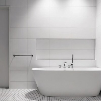 Modern White Freestanding Bathtub Bathroom