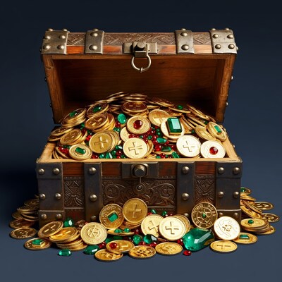 Open Treasure Chest Overflowing with Gold Coins