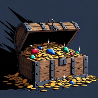 Open Treasure Chest with Gold Coins