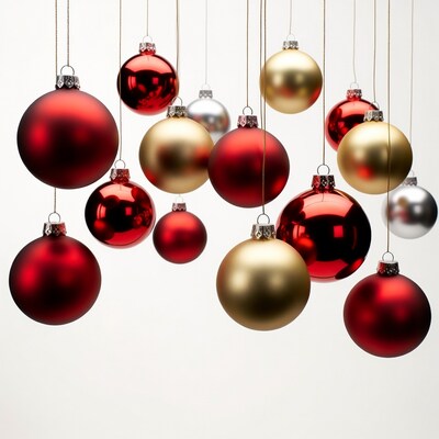 Red Gold Silver Christmas Ornaments Hanging