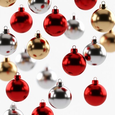 Red Gold Silver Christmas Ornaments Floating