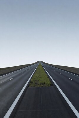 Empty road stretching to horizon