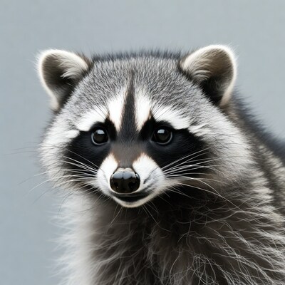 Close-up raccoon face