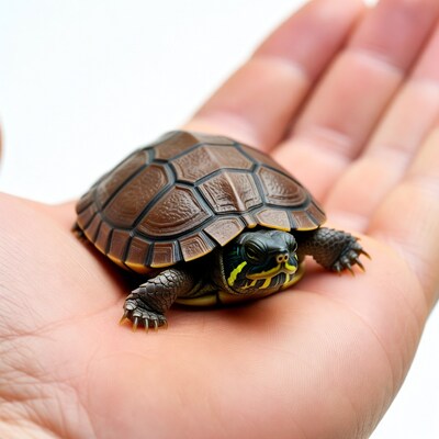 Baby turtle in human hand