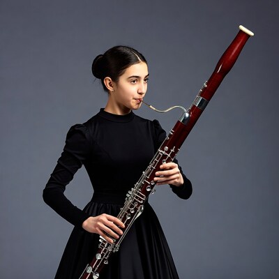 Girl playing bassoon
