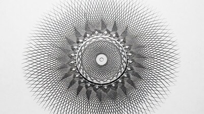 Black and White Radial Mandala Pattern