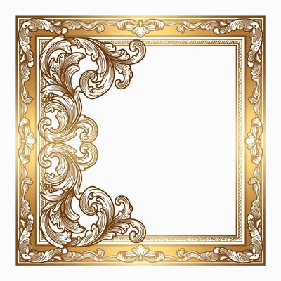 Ornate Golden Frame Border