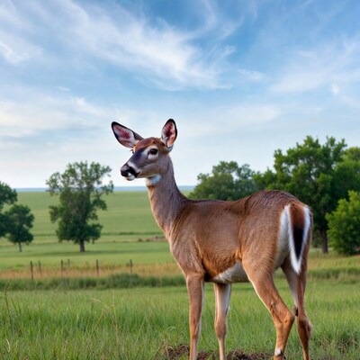 Doe standing in grassy field