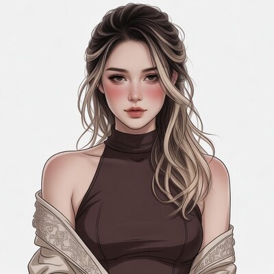 Asian woman with balayage hair