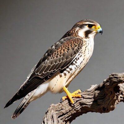 Peregrine Falcon Perched on Branch
