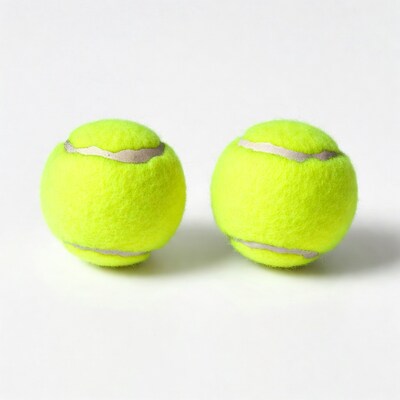 Two Tennis Balls on White Background