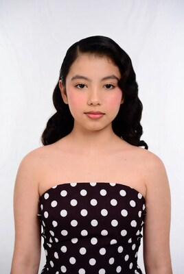 Asian girl in polka dot tube top