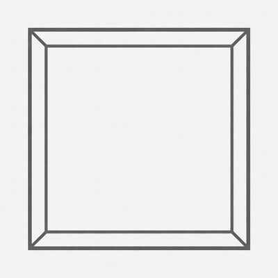 Gray 3D Wireframe Cube Outline