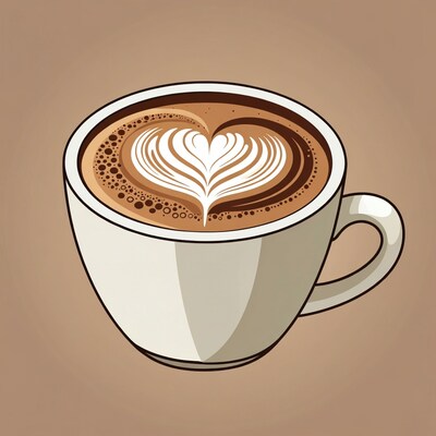Latte with heart foam art