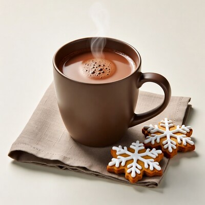 Hot cocoa with snowflake cookies