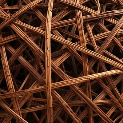 Woven Wicker Texture Closeup