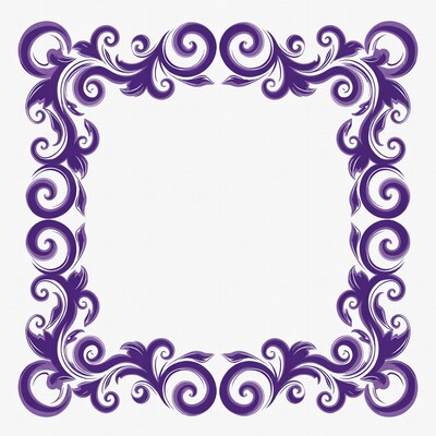 Purple Ornate Floral Frame