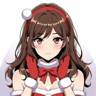 Anime girl in Santa lingerie