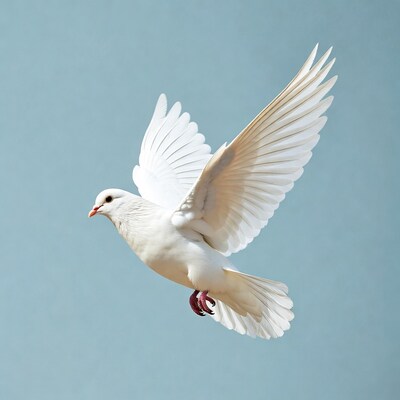 White Dove Flying in Sky