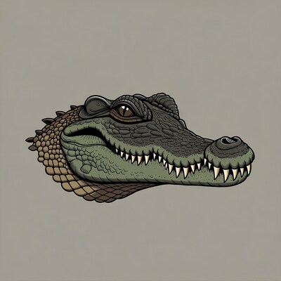 Crocodile head illustration