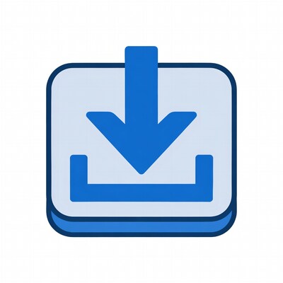 Blue Download Arrow Icon