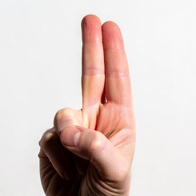 Peace sign hand gesture