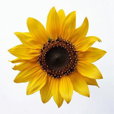 Sunflower on white background