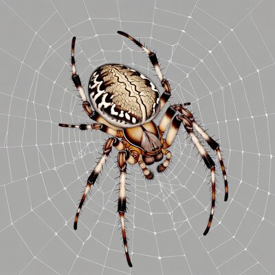 Zebra Spider on Web