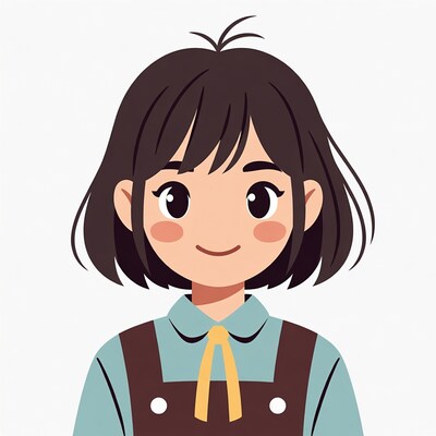 Smiling Asian girl in pinafore uniform