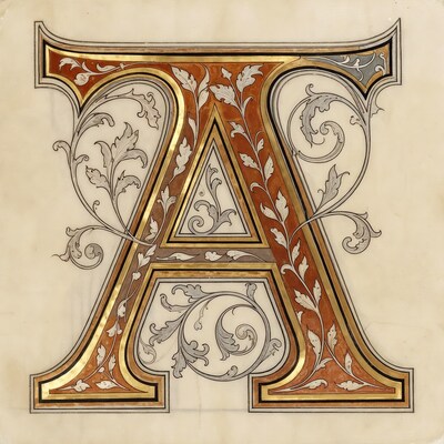 Ornate Illuminated Letter A