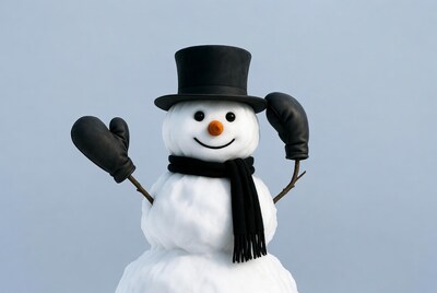 Snowman with top hat and scarf