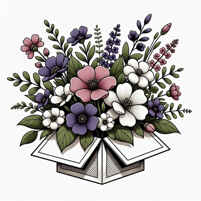 Flowers Bouquet in Open Box