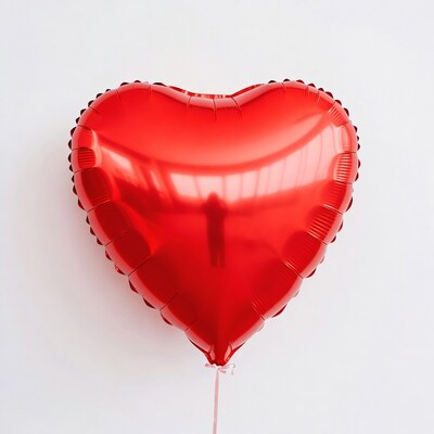Red heart balloon isolated