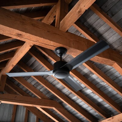 Ceiling Fan in Wooden Beam Ceiling