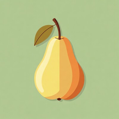 Pear with leaf illustration