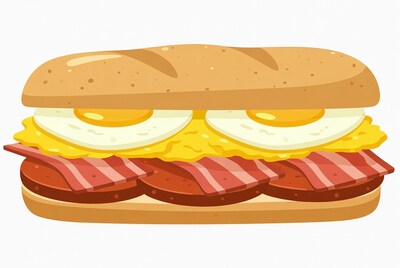 Bacon Egg Cheese Sandwich Illustration