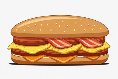 Cartoon Bacon Cheeseburger