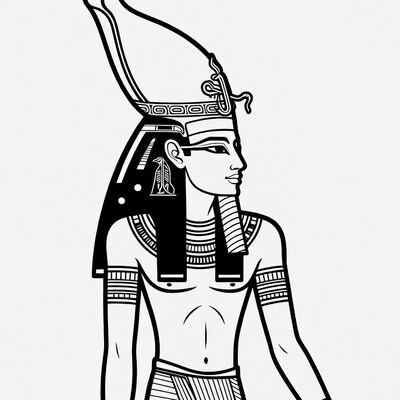 Pharaoh in profile silhouette