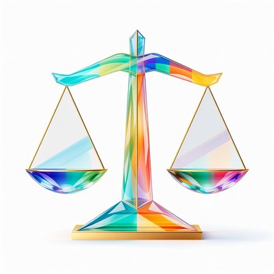 Colorful Crystal Scales of Justice