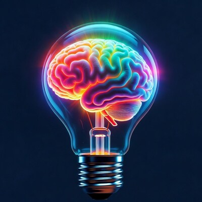 Colorful Brain in Lightbulb