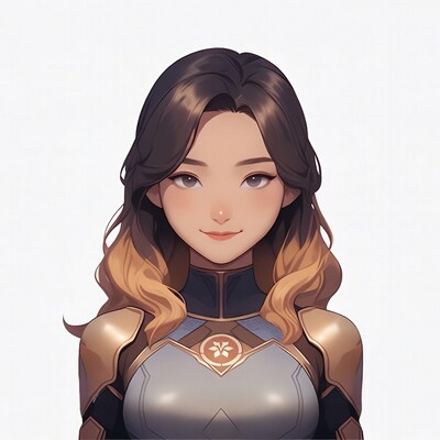 Anime girl in gold armor