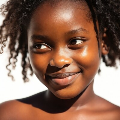 Smiling African-American girl close-up