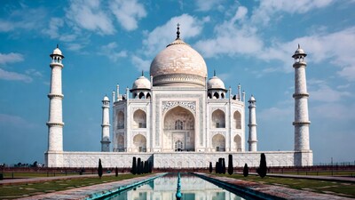Taj Mahal with reflecting pool