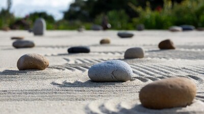 Rocks in Zen Garden Sand