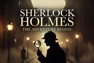 Sherlock Holmes Silhouette with Magnifying Glass
