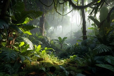 Lush Tropical Jungle with Vines