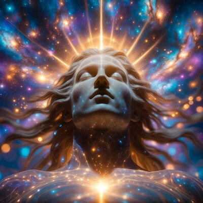 Cosmic Woman with Galaxy Halo