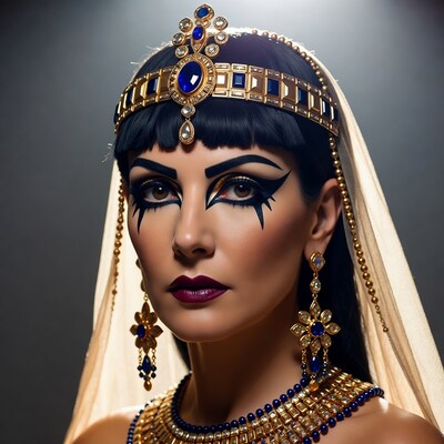 Cleopatra Woman in Gold Headdress